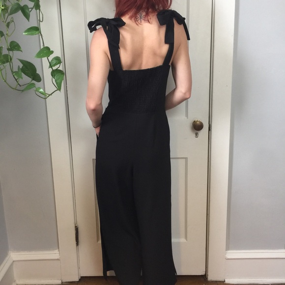 See By Chloe Black Tie Shoulder Crop Jumpsuit - Picture 4 of 8